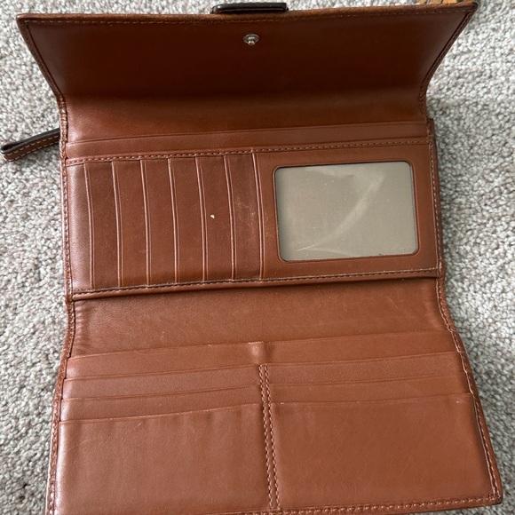 Brown Monogram Wallet with Silver Accents - Picture 2 of 3